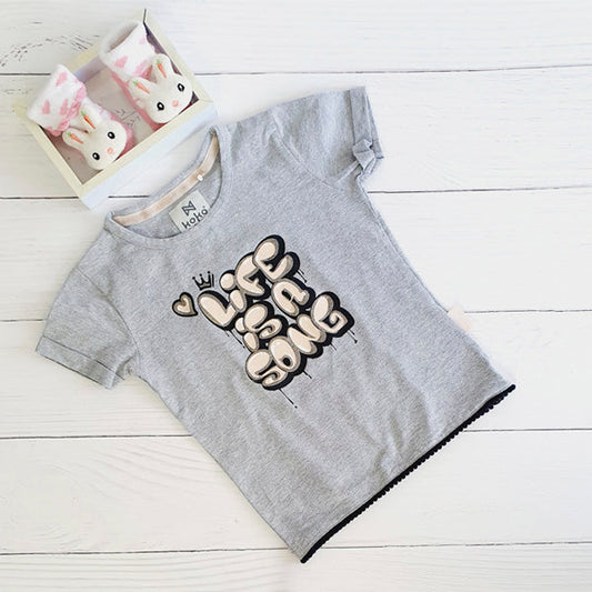 Polera Algodón Gris Marca Otra 4 A Estado Tiki taka