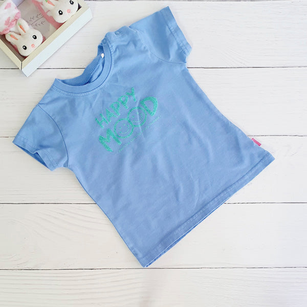 Polera Algodón Azul Marca Ficcus 2 A Estado Tiki taka