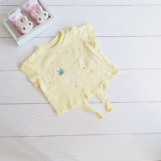 Polera Algodón Amarillo Marca Ficcus 3-6 M Estado Tiki taka