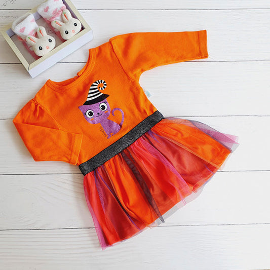 Body vestido Algodón Naranja Marca Bambino 6-9 M Estado Tiki taka