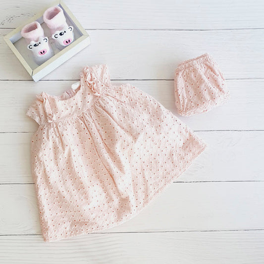 Vestido Algodón Palorosa Marca Ficcus 3-6 M Estado Casi tiki