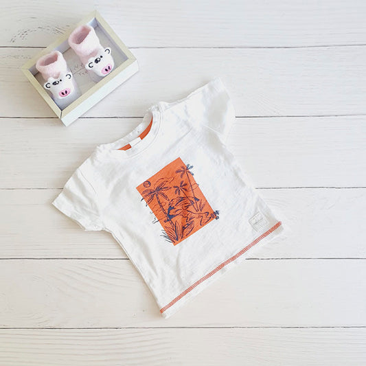 Polera Algodón Blanco Marca Opaline 9 M Estado Tiki taka