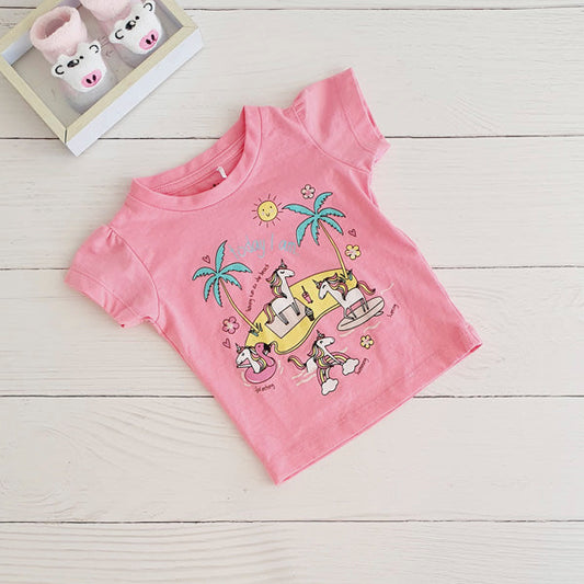 Polera Algodón Fucsia Marca FIGARO 6-9 M Estado Tiki taka