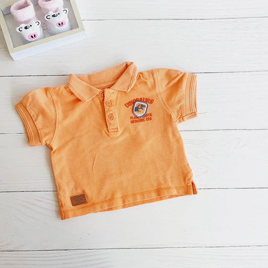 Polera Algodón Naranja Marca Ficcus 9 M Estado Tiki taka