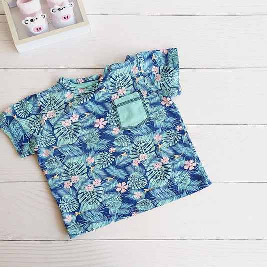 Polera Algodón Flores Marca Genérica 9-12 M Estado Tiki taka