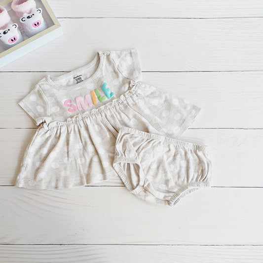 Vestido Algodón Lunares Marca Gerber 0-3 M Estado Tiki taka