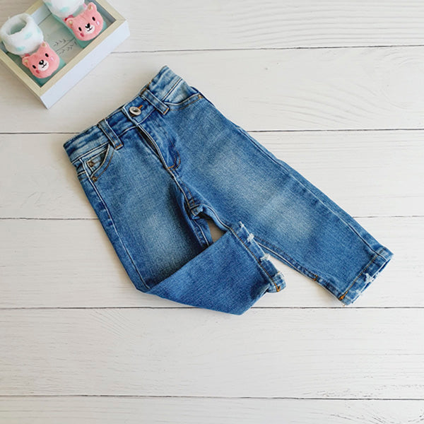 Jeans Mezclilla Azul Marca Ficcus 6-12 M Estado Nuevo