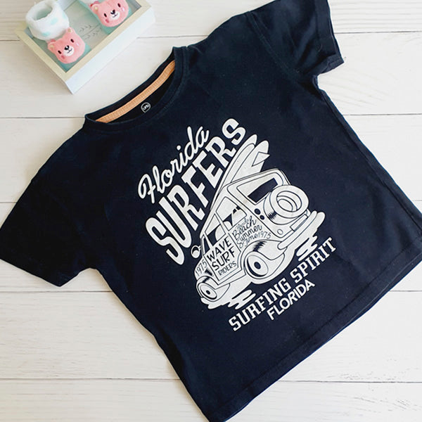 polera manga corta Algodón Negro Marca Urb 6 A Estado Tiki taka