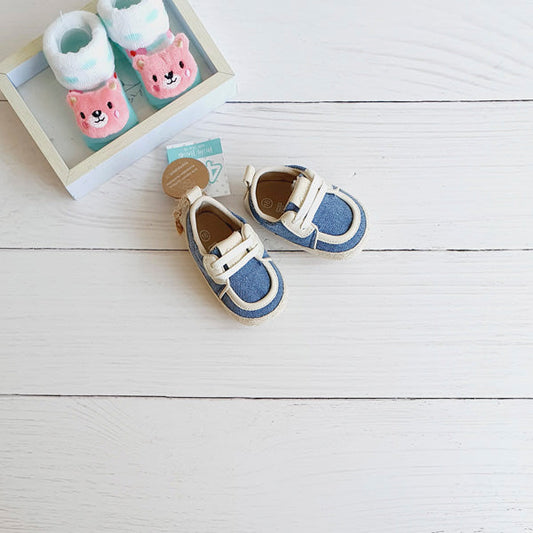 Zapato blando Gabardina Celeste Marca 4kids 16 Estado Nuevo