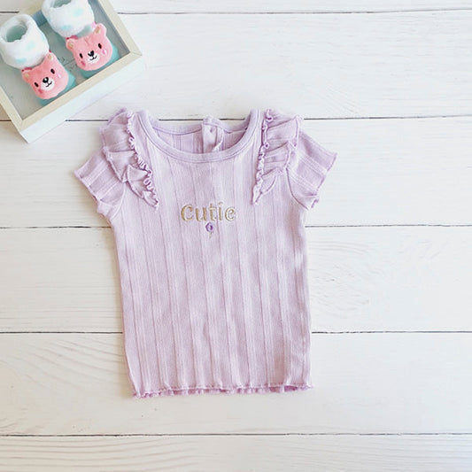 Polera Algodón Lila Marca Ficcus 12-18 M Estado Casi tiki