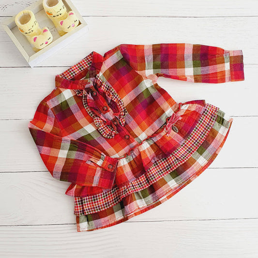 Vestido Algodón Multicolor Marca Otra 12-18 M Estado Tiki taka
