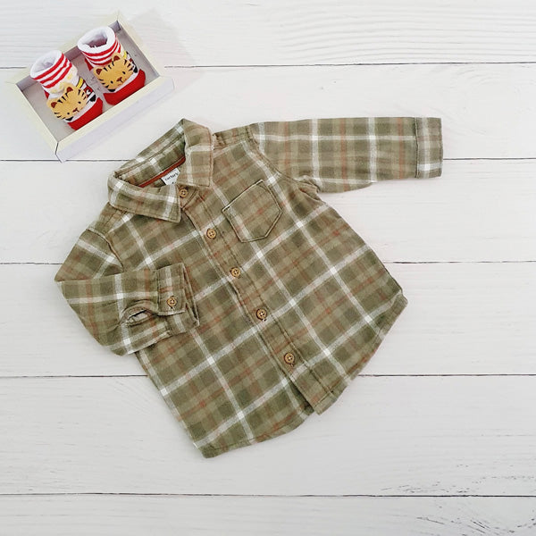 Camisa Algodón Verde Marca Carter's 6 M Estado Tiki taka