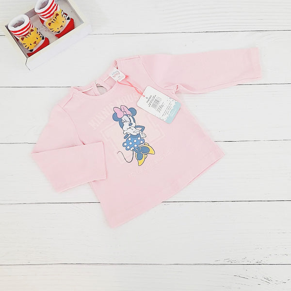 Polera Algodón Rosa Marca Disney 6 M Estado Nuevo
