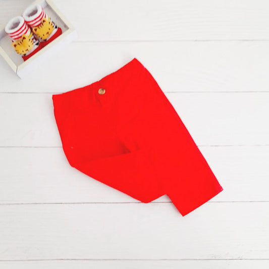 Pantalón Algodón Rojo Marca Wonder Nation 3-6 M Estado Casi tiki