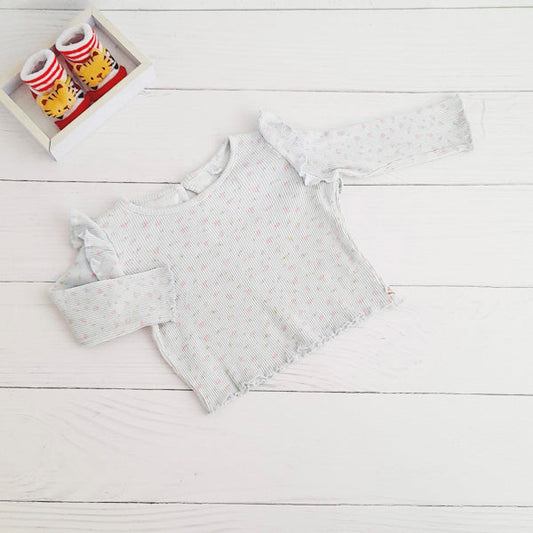 Polera Algodón Multicolor Marca Baby harvest 6-9 M Estado Casi tiki