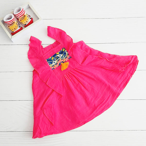 Vestido Algodón Fucsia Marca Pillin 9 M Estado Tiki taka