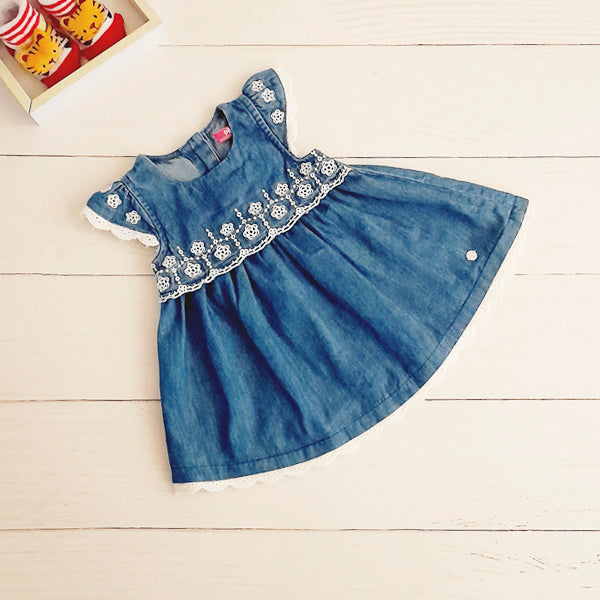 Vestido Algodón Azul Marca Pillin 3 M Estado Tiki taka