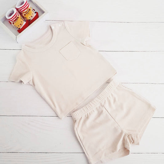 Conjunto Algodón Beige Marca Shein 6-9 M Estado Tiki taka