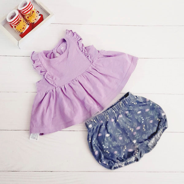 Conjunto Algodón Lila Marca Otra 3-6 M Estado Casi tiki