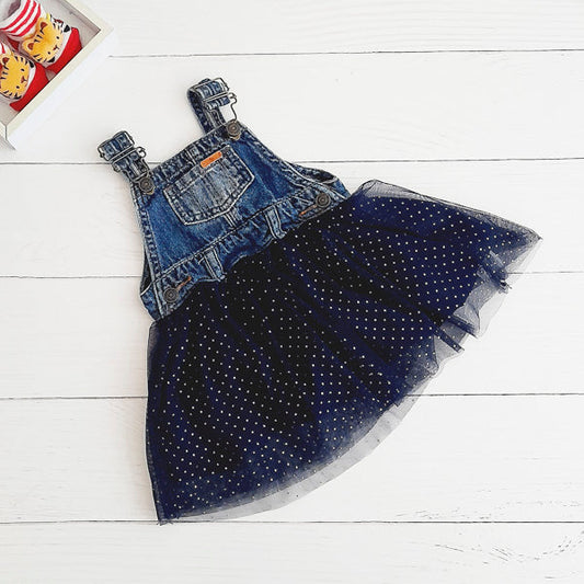 Vestido Algodón Azul Marca Opaline 6 M Estado Tiki taka