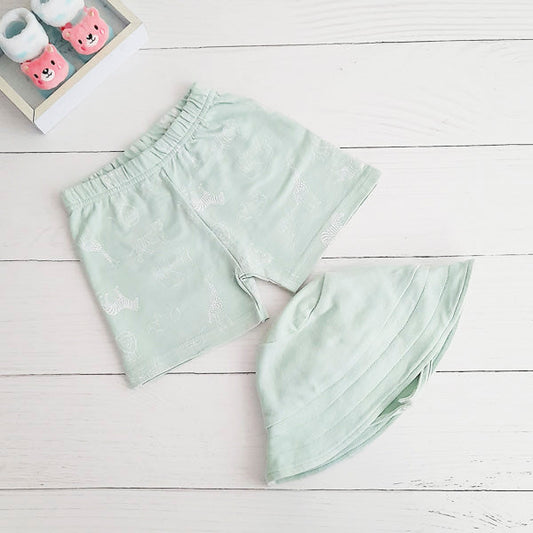 Short Algodón Verde agua Marca Tribu 9-12 M Estado Casi tiki