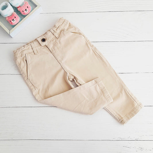 Pantalón Algodón Beige Marca Tribu 18 M Estado Tiki taka