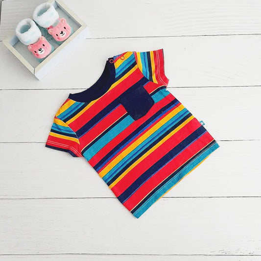 Polera Algodón Multicolor Marca Baby by little topsis 6 M Estado Tiki taka