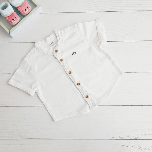 Camisa Algodón Blanco Marca Opaline 6 M Estado Tiki taka