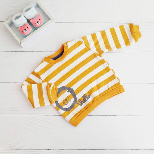 Polerón Algodón Rayas Marca Baby harvest 0-3 M Estado Tiki taka