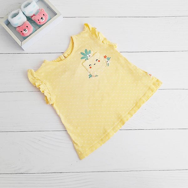 Polera Algodón Amarillo Marca Baby harvest 18-24 M Estado Tiki taka
