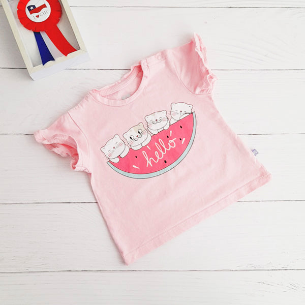 Polera Algodón Diseños Marca Baby by little topsis 18 M Estado Tiki taka