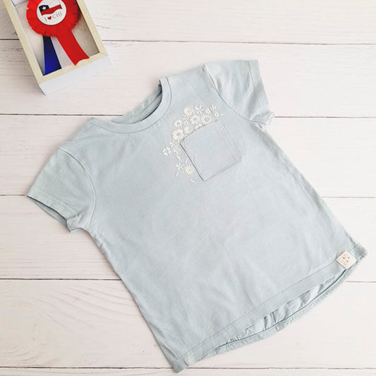 Polera Algodón Celeste Marca Otra 3 A Estado Tiki taka