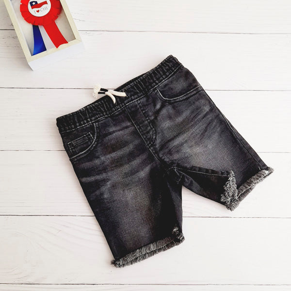 Short Mezclilla Negro Marca Otra 4 A Estado Casi tiki