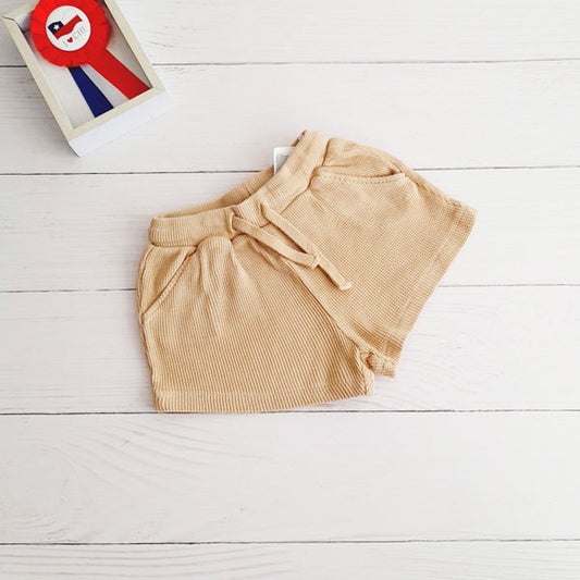 Short Algodón Beige Marca Hym 6-9 M Estado Tiki taka
