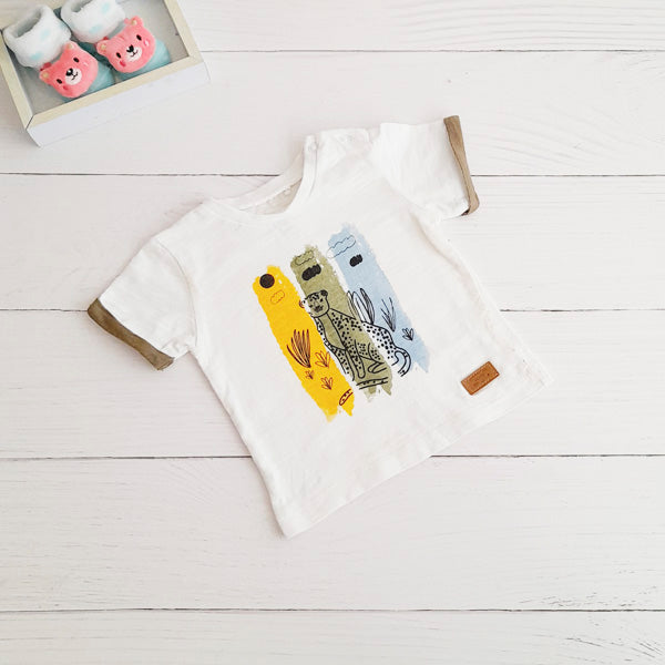 Polera Algodón Diseños Marca Ficcus 3-6 M Estado Casi tiki