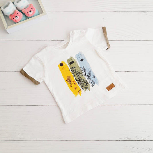 Polera Algodón Diseños Marca Ficcus 3-6 M Estado Casi tiki