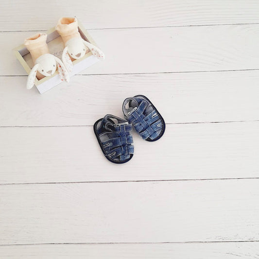 Sandalia blanda Lona Azul Marca Opaline 16 Estado Casi tiki