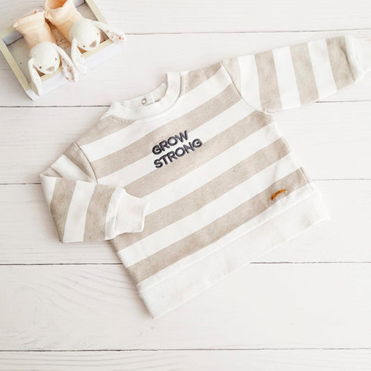 Polerón Algodón Rayas Marca Opaline 9 M Estado Casi tiki