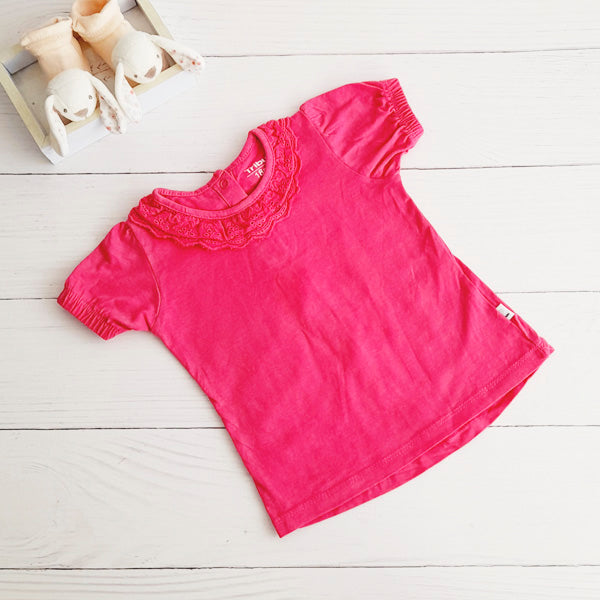 Polera Algodón Fucsia Marca Tribu 18 M Estado Casi tiki