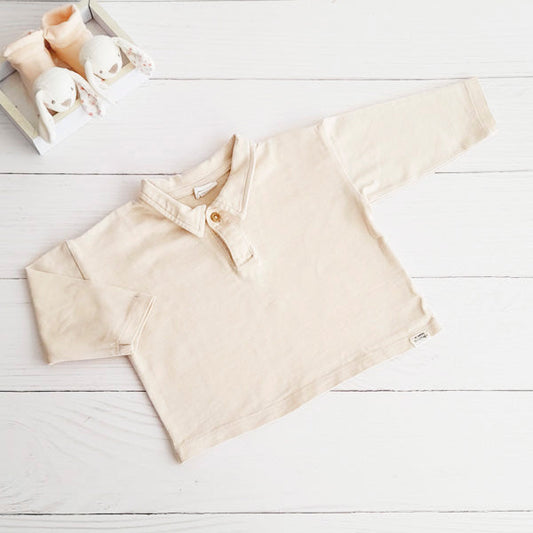 Polera Algodón Beige Marca Hym 3-6 M Estado Tiki taka