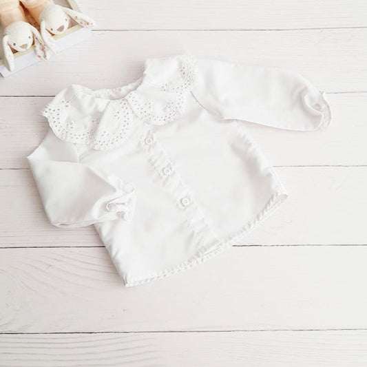 Blusa Algodón Blanco Marca Shein 6-9 M Estado Tiki taka
