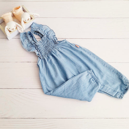 Jardinera Algodón Celeste Marca Ficcus 3 M Estado Casi tiki