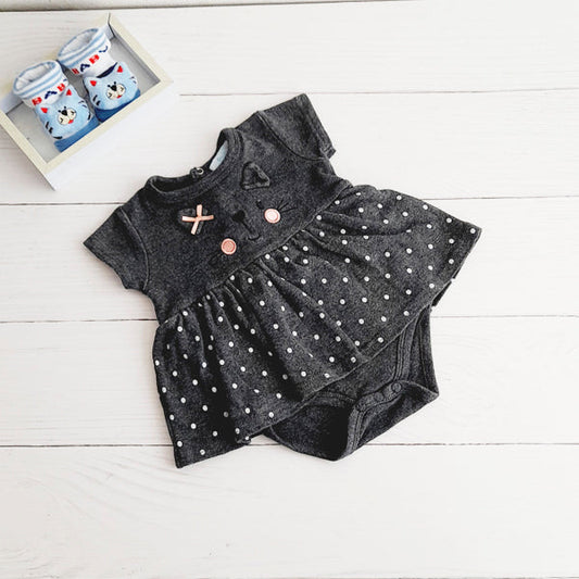 Body vestido Algodón Gris Marca Pumucki 9-12 M Estado Tiki taka