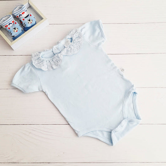 Body Algodón Celeste Marca Baby harvest 9-12 M Estado Casi tiki
