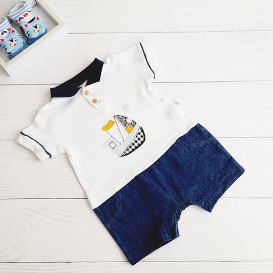Enterito Algodón Multicolor Marca Baby harvest 0-3 M Estado Casi tiki