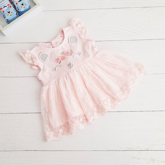 Vestido Algodón Rosa Marca Limonada 6 M Estado Tiki taka