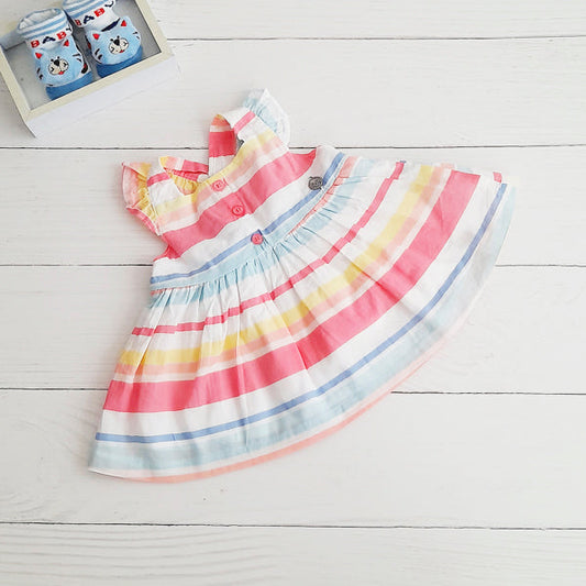 Vestido Algodón Multicolor Marca Bubble Gummers Recién Nacido Estado Tiki taka