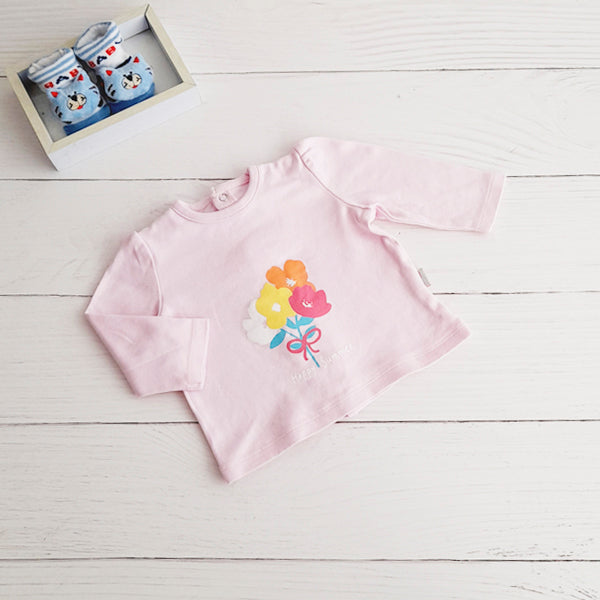 Polera Algodón Rosa Marca Ficcus 3-6 M Estado Tiki taka