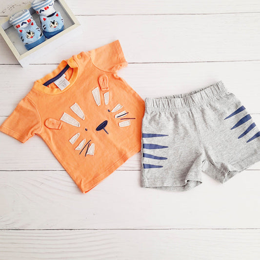 Conjunto Algodón Diseños Marca Baby harvest 0-3 M Estado Tiki taka