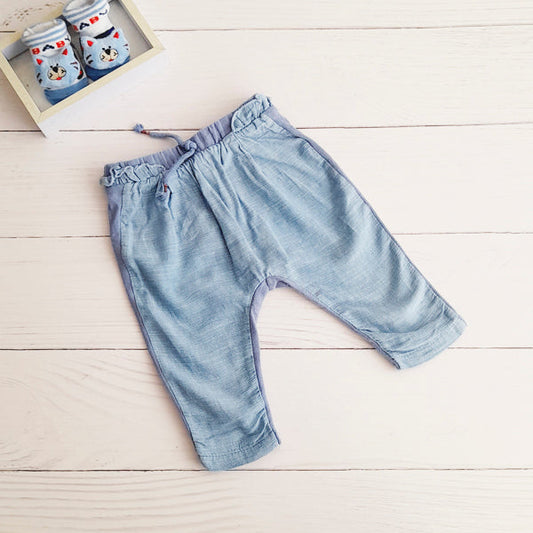 Calza Algodón Celeste Marca Zara 6-9 M Estado Casi tiki